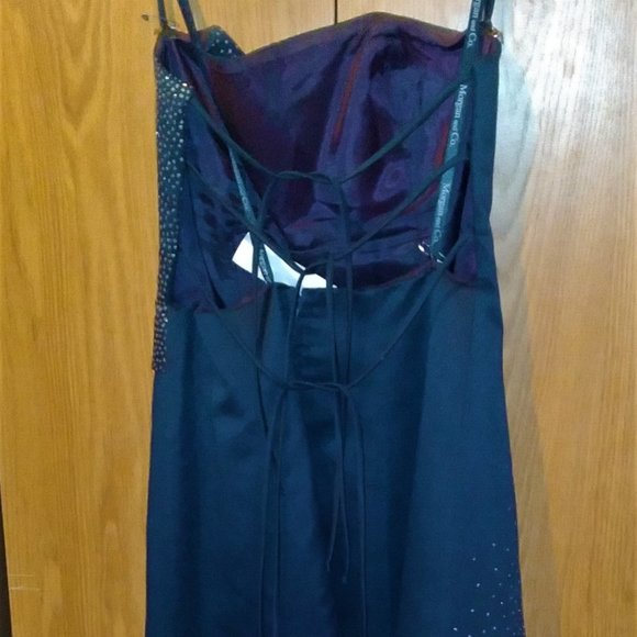 Vintage Beautiful Morgan and Co. Dark Blue Prom/Formal Dress - 2002 - Size 1/2 - Picture 5 of 12